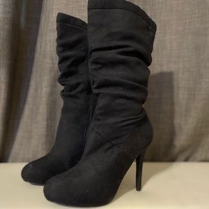 USED SZ 8 WOMENS SLOUCHY RIDING BOOT HEELS